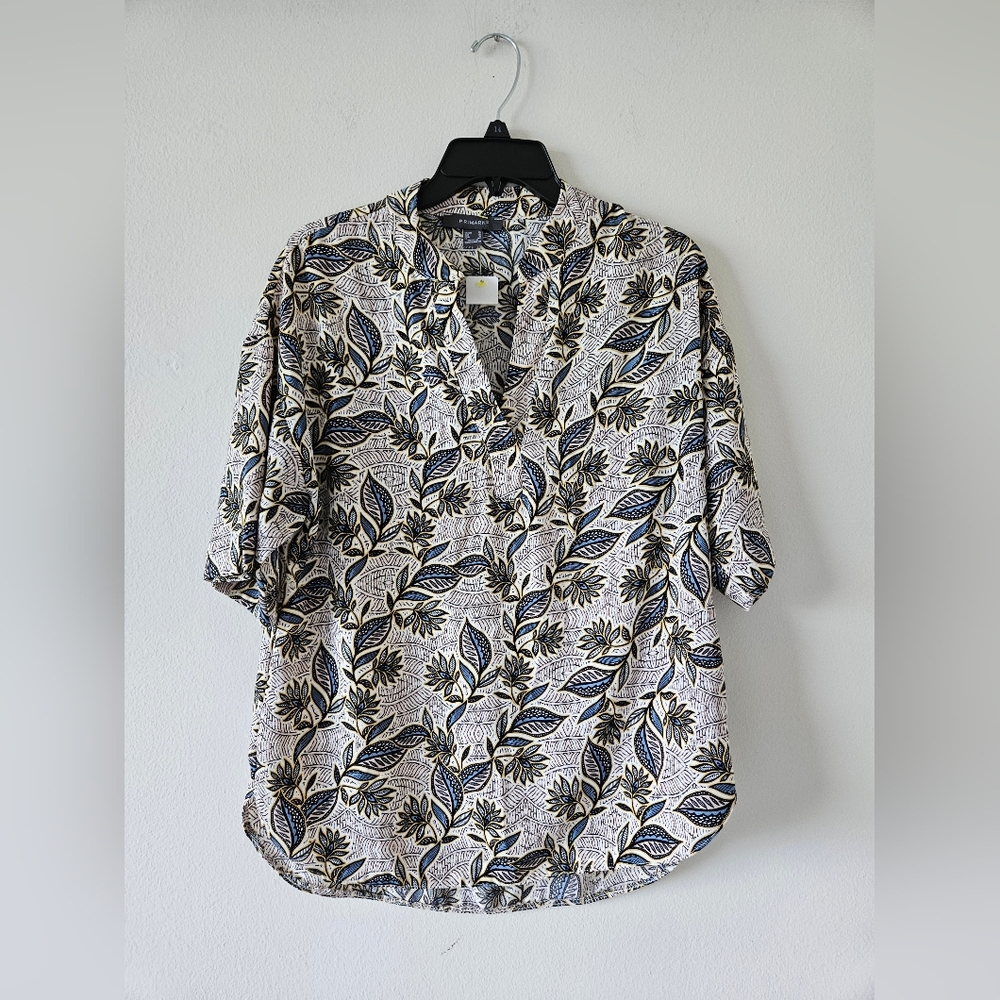 💜 Primark beautiful floral blouse blue/beige size 6 brand new! 💜